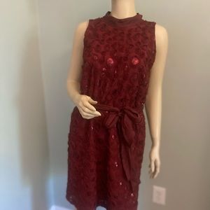 NWT ANTHROPOLOGY‎ WINE BOARDX 3 -D FLORAL DRESS SZ 10